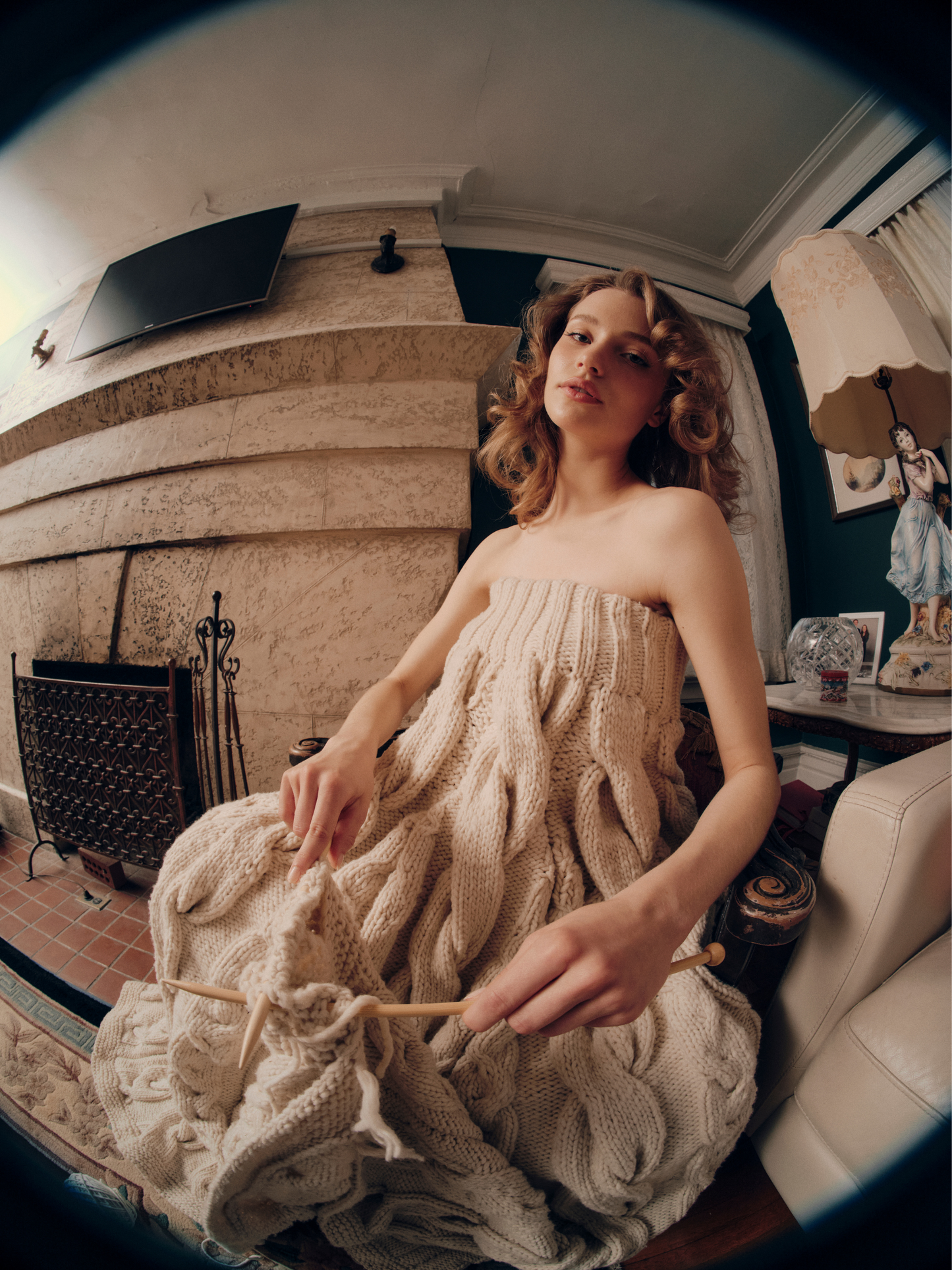 BOOTSIE CABLE KNIT GOWN