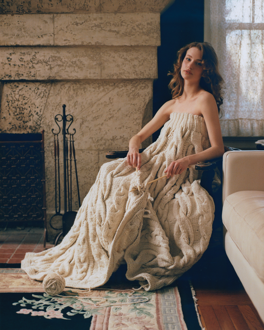 BOOTSIE CABLE KNIT GOWN