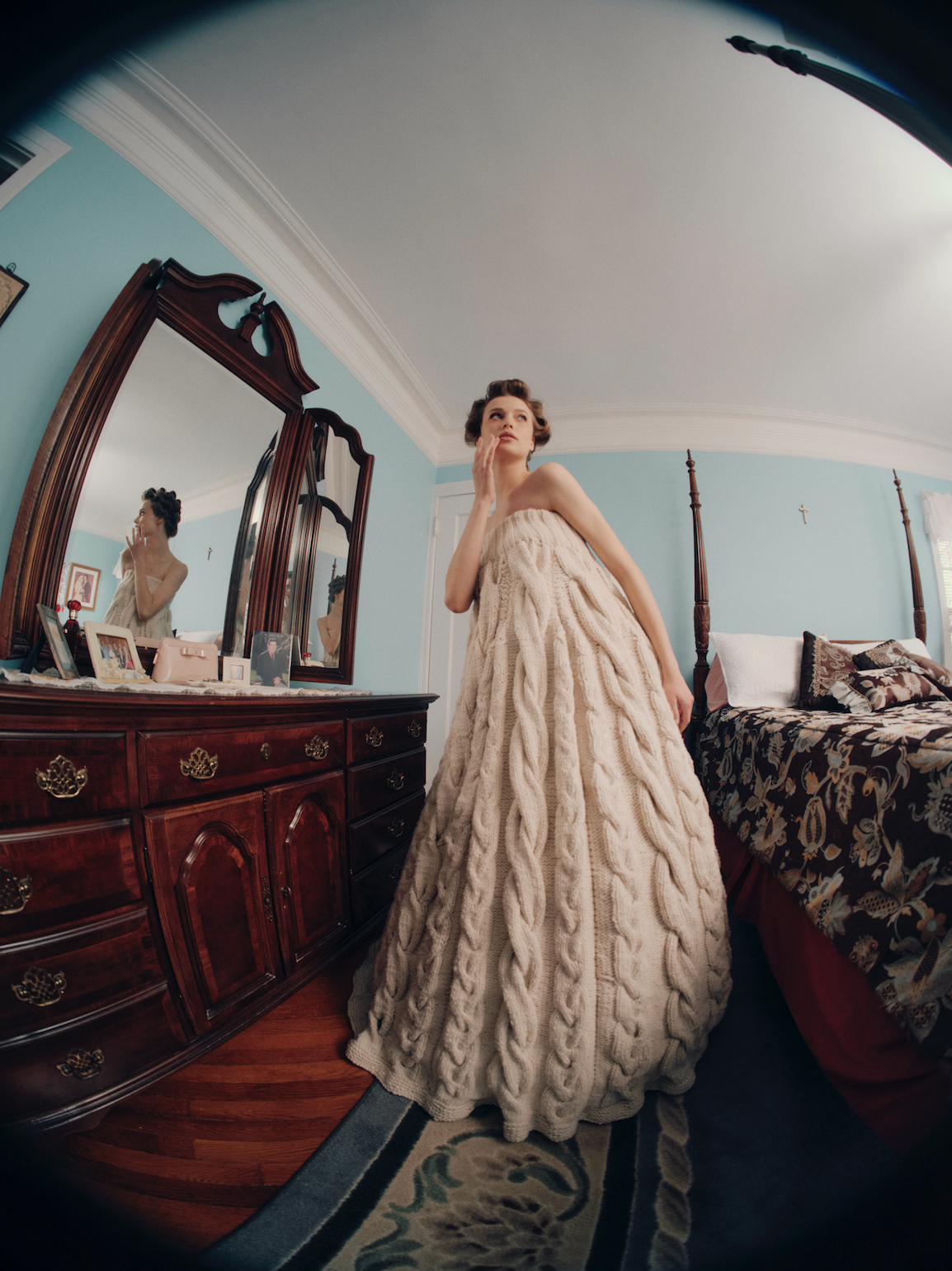 BOOTSIE CABLE KNIT GOWN